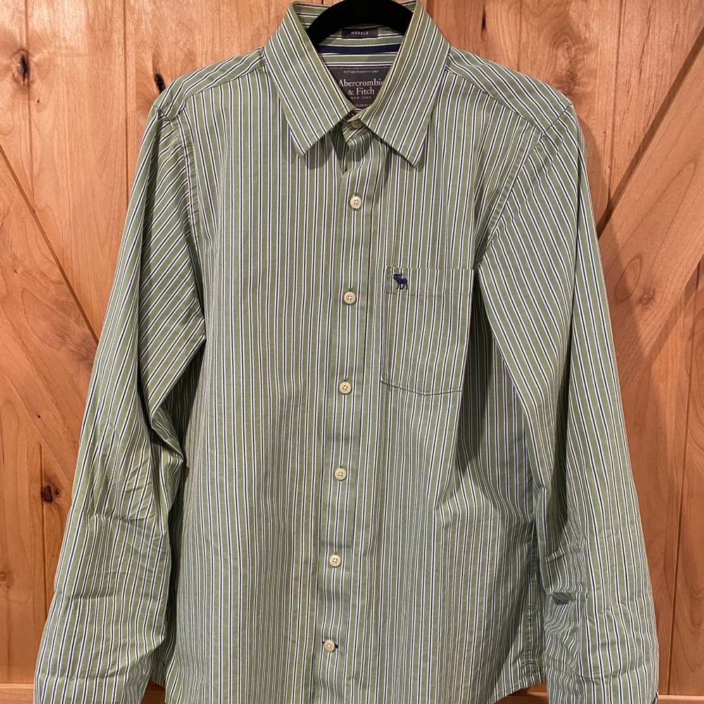 Abercrombie and Fitch button-down striped shirt, Muscle fit